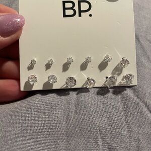 BP Shimmering Silver Crystal Earrings Set